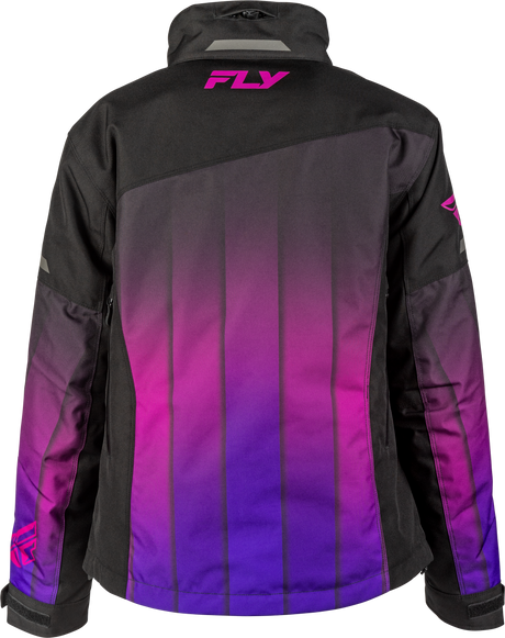 Fly Racing Women's SNX Pro Jacket Purple/Black – Weatherproof Snowmobile Jacket with Removable Liner and Enhanced Safety Features