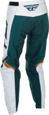 Fly Racing Women's F 16 Pants Teal/White/Gold Size 09/10 – Motorcycle Riding Apparel for Honda, Yamaha, Kawasaki, and More