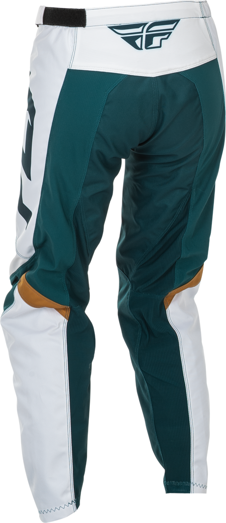 Fly Racing Women's F 16 Pants Teal/White/Gold Size 09/10 – Motorcycle Riding Apparel for Honda, Yamaha, Kawasaki, and More