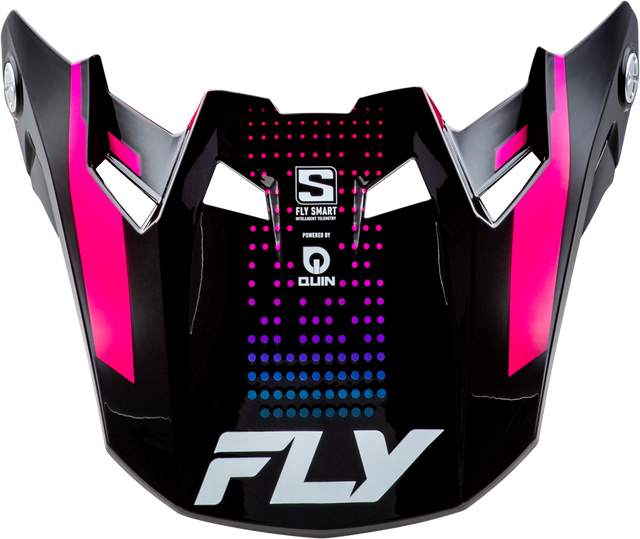 Fly Racing Formula S Carbn Protocol Visor Black Carbon with Blue and Pink Accents - Extra Large (XL) for Off-Road and MX Helmets