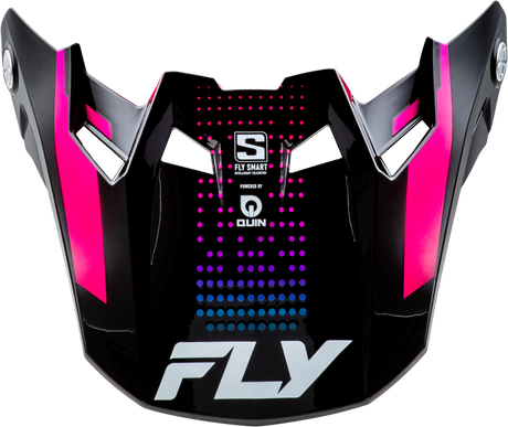 Fly Racing Formula S Carbn Protocol Visor Black Carbon with Blue and Pink Yellow Light for ATV, Dirt Bike, and Motocross Helmets