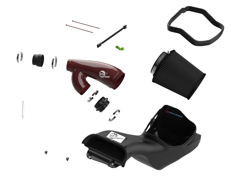 aFe Power Track Series Red Kevlar and Carbon Fiber Intake System with Pro 5R Filter for Ford F-150 2021-2022 3.5L V6