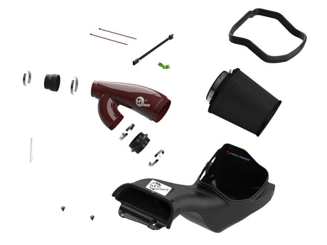 aFe Power Track Series Red Kevlar and Carbon Fiber Intake System with Pro 5R Filter for Ford F-150 2021-2022 3.5L V6