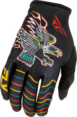Fly Racing Lite Americana Gloves Black/Red/Gold for Motorcycle and ATV Use - Part #379-714S