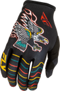 Fly Racing Youth Lite Americana Gloves - Black/Red/Gold for Motocross and Off-Road Vehicles