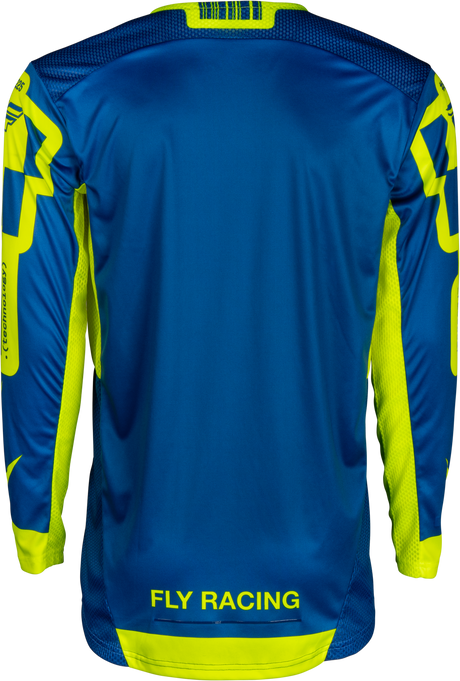 Fly Racing Lite Lancer Jersey Navy/Hi Vis Large - Breathable Motorcycle Riding Jersey for Off-Road and Motocross
