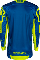 Fly Racing Lite Lancer Jersey Navy/Hi Vis Medium - Lightweight Motorcycle Riding Jersey with Advanced Ventilation for Off-Road and On-Rock Riding