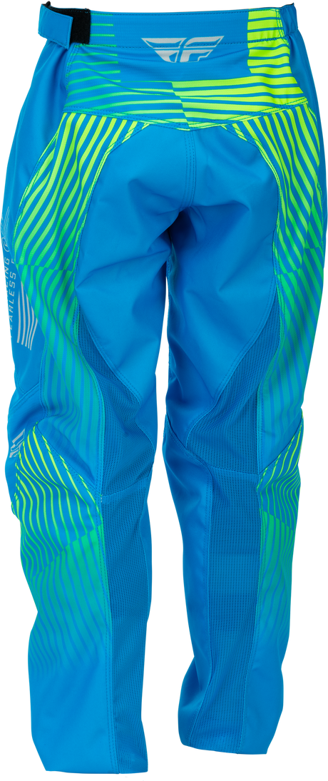 Fly Racing Youth F 16 Pants Blue/Hi Vis Size 22 - Durable Motorcycle Riding Pants for Kids