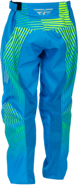 Fly Racing Youth F 16 Pants Blue/Hi Vis Size 20 – Durable and Comfortable Motorcycle Pants for Kids with Mesh Liner and Adjustable Fit