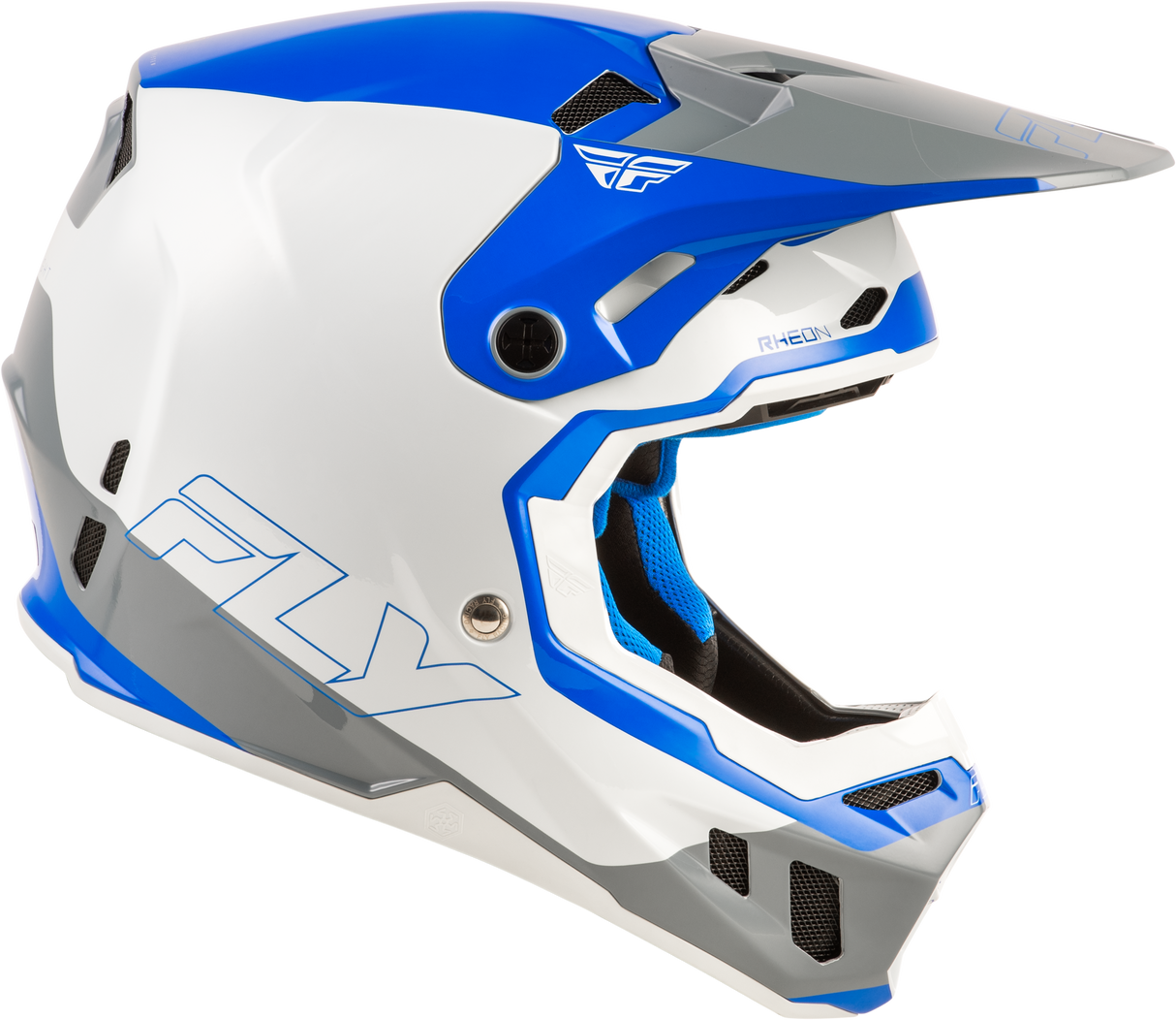 Fly Racing Formula CC Glide Helmet for Motocross Bikes - Blue, Light Grey, Grey - Small