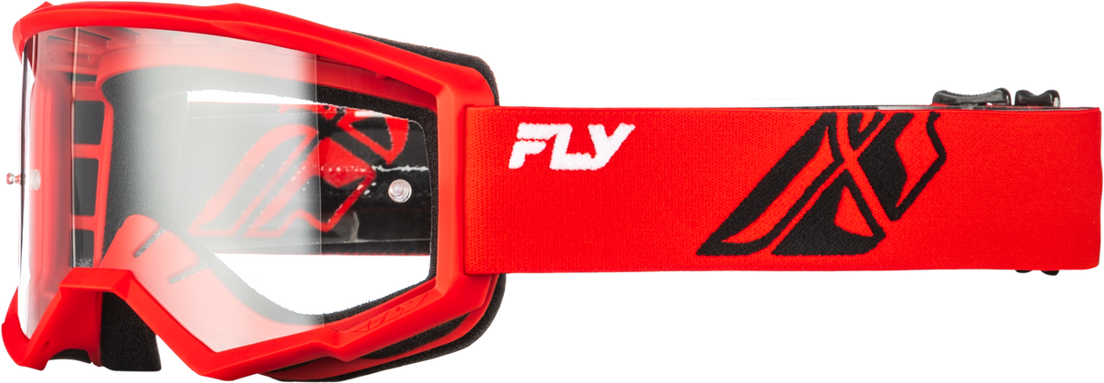 Fly Racing Focus Goggle with Clear Lens - Red/Black for Off-Road and Motocross Vehicles