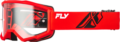 Fly Racing Focus Goggle with Clear Lens - Red/Black for Off-Road and Motocross Vehicles