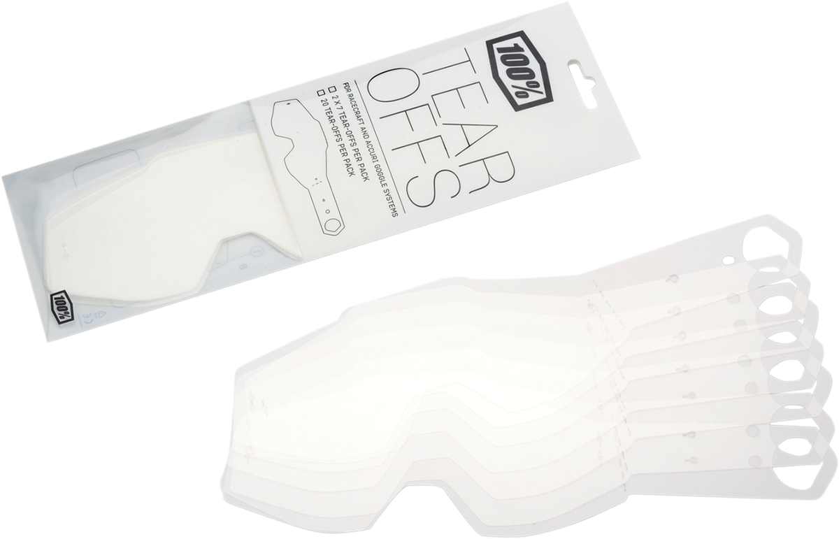 100% Accuri, Racecraft, and Strata Laminated Tear-Offs - 7 Pack (Part #59013-00001) - Fits Off-Road and Motocross Helmets