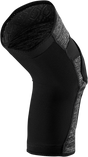 100% Ridecamp Knee Guards - Heather Gray/Black for Off-Road Mountain Bikes, Size Large (Part #70001-00007)
