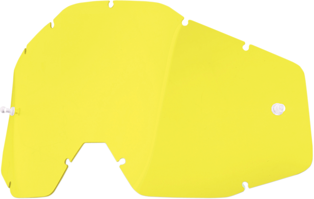 100% Accuri/Strata/Racecraft Yellow Lens - Part #51001-004-02 | Tear-Off Compatible Polycarbonate Shield for Motorcycle Helmets