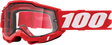100% Accuri 2 Enduro Goggle with Dual Pane Clear Lens - Red Frame - Fits MTB, Motocross, and Off-Road Vehicles