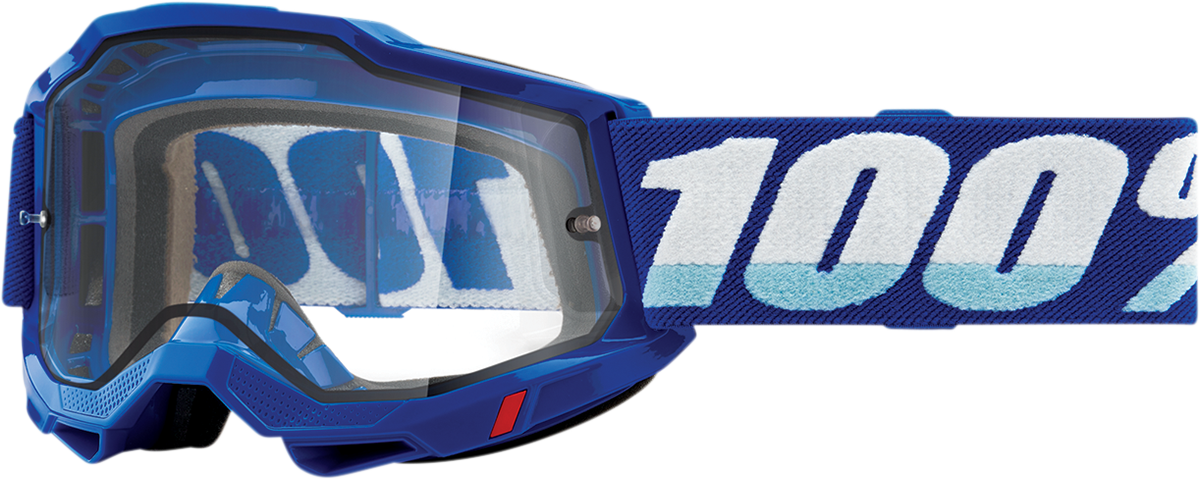 100% Accuri 2 Enduro Goggle with Dual-Pane Clear Lens - Blue Frame - Fits Motocross and Enduro Bikes