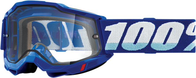100% Accuri 2 Enduro Goggle with Dual-Pane Clear Lens - Blue Frame - Fits Motocross and Enduro Bikes