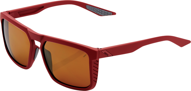 100% Renshaw Glasses Soft Tact Crimson with Bronze Lenses – Prescription-Ready Eyewear for Cycling and Outdoor Activities