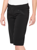 100% Women's Ridecamp Shorts with Adjustable Waist - Black, Part No. 40037-00003, Fits XL Bikes