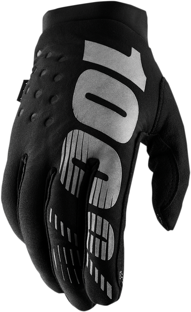 100% Women's Brisker Gloves - Black/Gray - Large | Premium Cold Weather Riding Gloves for Honda, Yamaha, Kawasaki, Suzuki, and Harley-Davidson Motorcycles