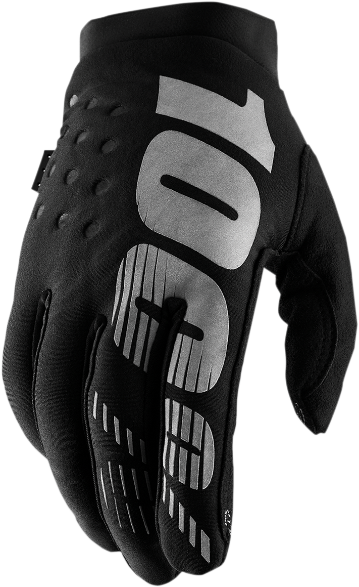 100% Women's Brisker Gloves - Black/Gray, Size XL - Designed for Cold Weather and Enhanced Grip
