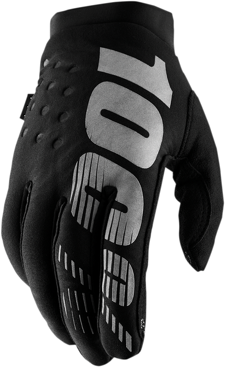100% Women's Brisker Gloves - Black/Gray, Size XL - Designed for Cold Weather and Enhanced Grip