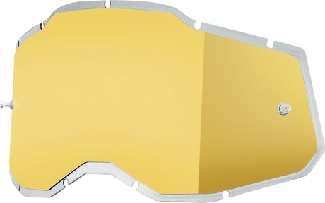 100% Accuri 2, Racecraft 2, Strata 2 Gold Mirror Lens - Injected Design for ATV, Motorcycle, and Off-Road Vehicles (Part #59091-00004)