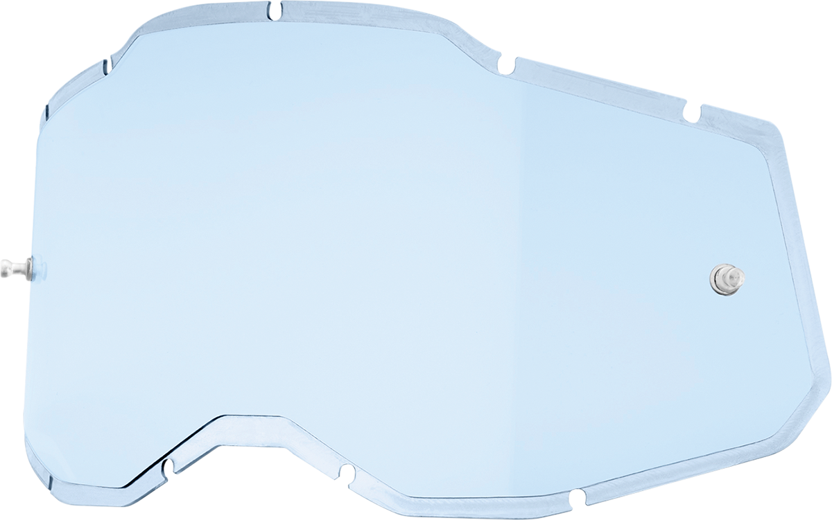 100% Accuri 2 / Racecraft 2 / Strata 2 Blue Injected Lens - Part 59090-00002 for ATV, Motorcycle, and Off-Road Vehicles