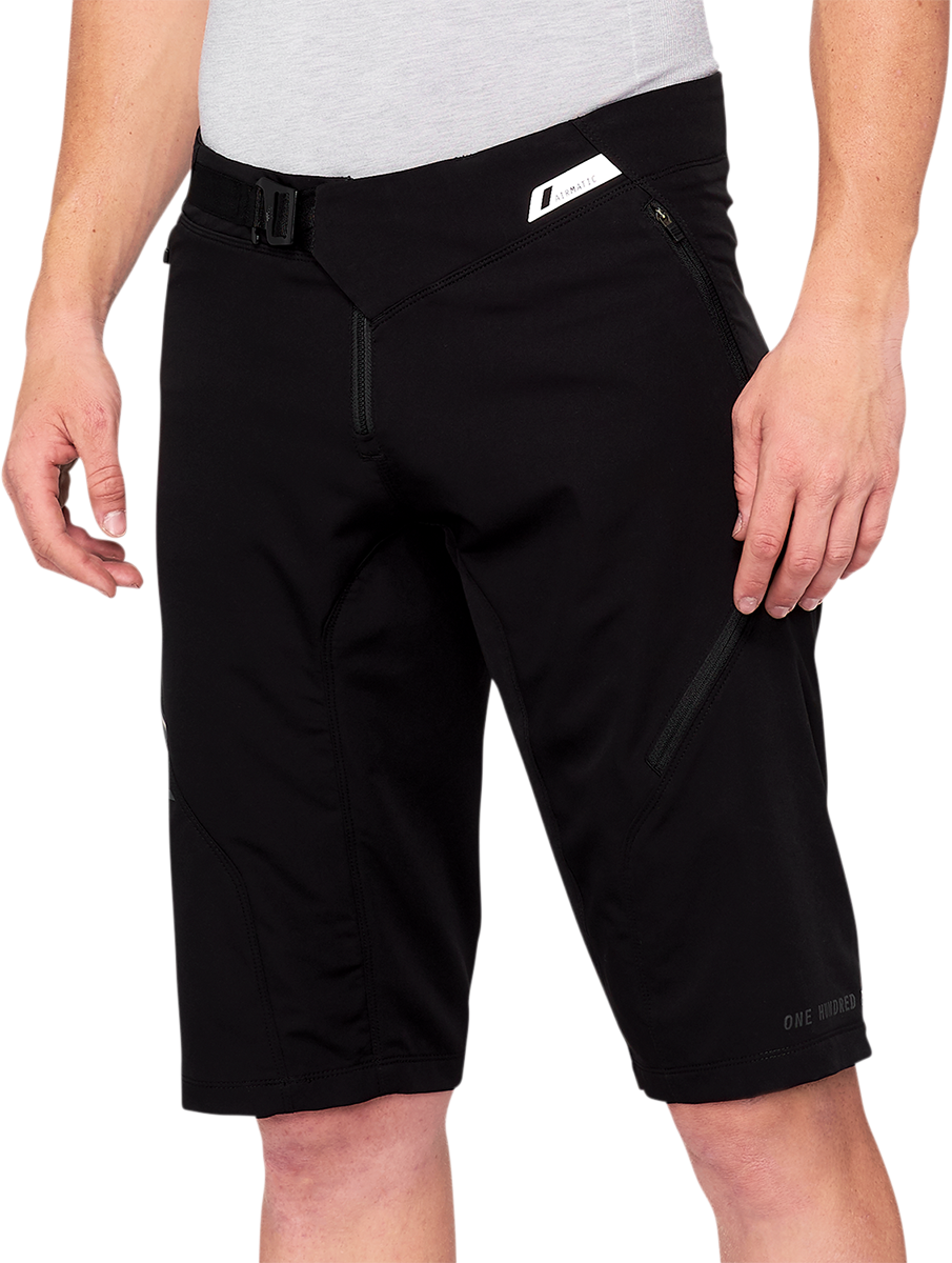 100% Airmatic Shorts - Black, US 36 - Trail and Mountain Biking Comfort with Adjustable Fit