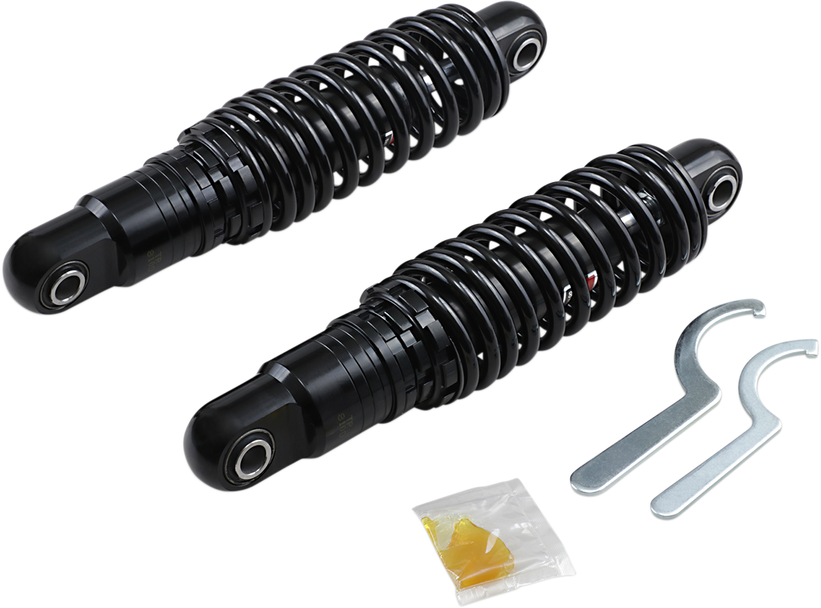 DRAG SPECIALTIES SHOCKS Premium Ride-Height Adjustable Rear Shock for Harley-Davidson Touring Models - 11 Inch Heavy Duty Black C16-0160HB