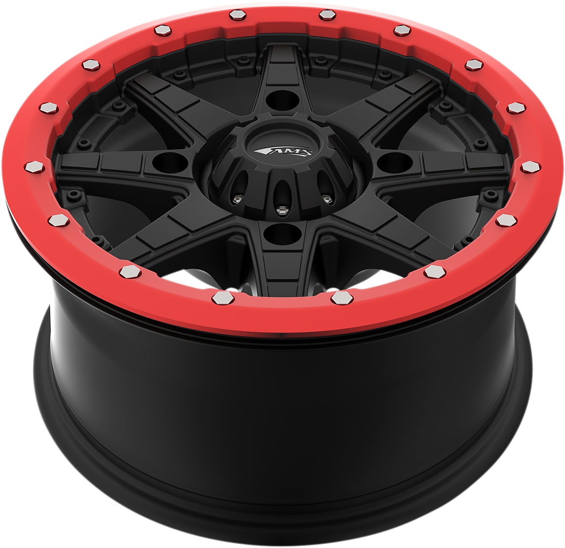 AMS Beadlock Ring Replacement for Roll'n 106 Wheels - 14 Inch - Red - Part #14B04