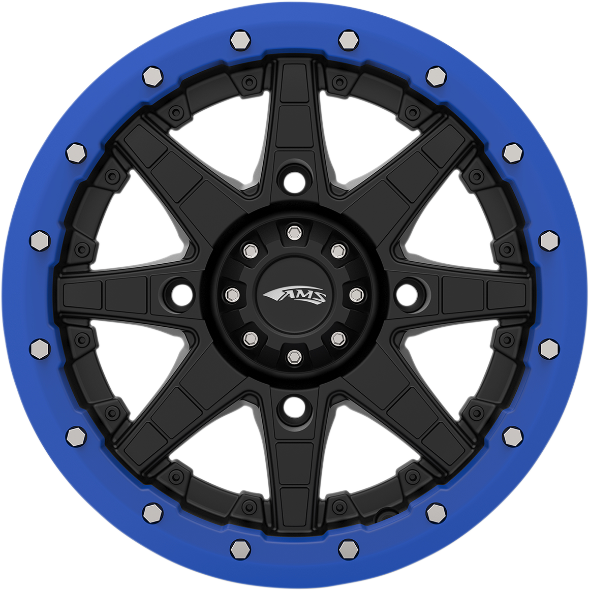 AMS Beadlock Ring for Roll'n 106 Wheels - Blue Finish - 15 Inch - Part 15B03