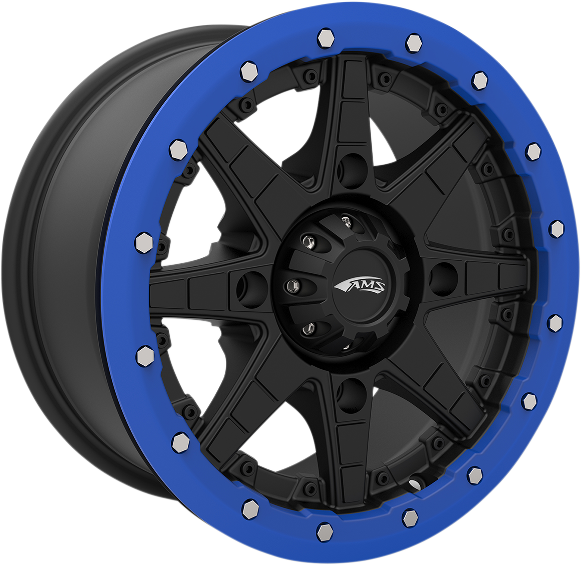 AMS Beadlock Ring for Roll'n 106 Wheels - Blue Finish - 15 Inch - Part 15B03