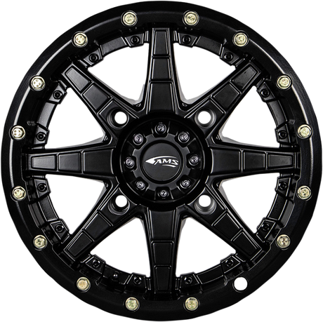 AMS Roll'n 106 15x7 Black Wheel with 5+2 Offset for Jeep Wrangler and Ford Ranger