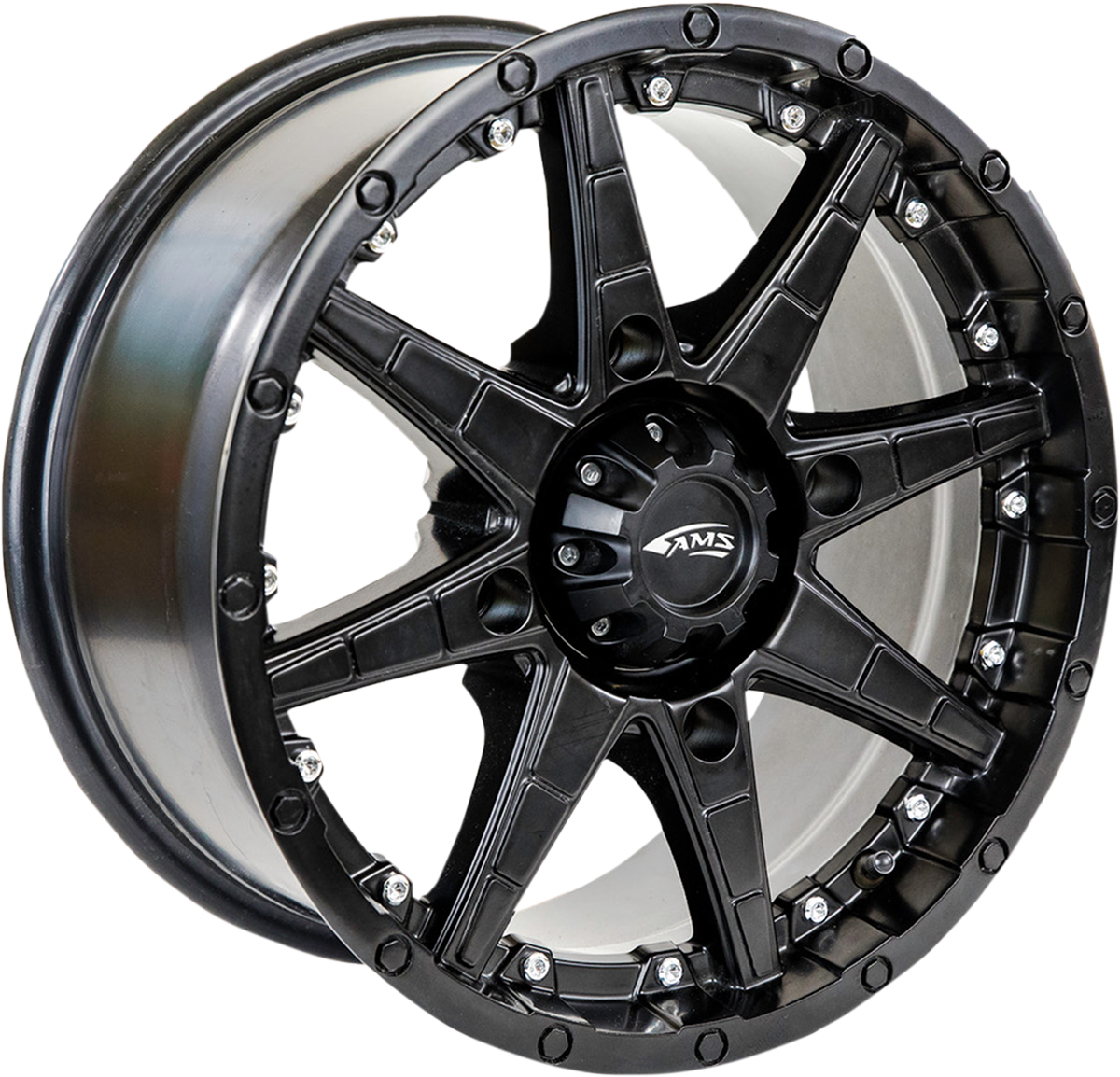 AMS Roll'n 105 15x7 Black Wheel with 5+2 Offset for Ford F-150, Dodge Ram, Chevy Silverado (Part #5707-046AS)