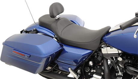 DRAG SPECIALTIES SEATS Extended Reach Predator Seat for Harley FL '08-'24 with Mild Stitched Finish and Backrest Receptacle - Part Number 0801-1005