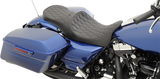 Drag Specialties Seats Low Touring Seat with Backrest Receiver for Harley FL models (2008-2023) - Solar Reflective Double Diamond by Drag Specialties Part #0801-1008