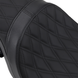 Drag Specialties Seats Predator 2-Up Seat for Harley-Davidson FL Models (2008-2023) - Double Diamond Black Stitching