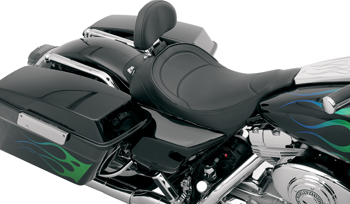 Drag Specialties Seats Solo Seat with Driver Backrest for Harley FLT 1997-2007 - Model 0801-0491