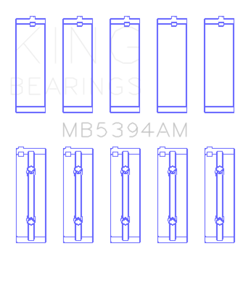 King Engine Bearings Toyota Scion XA/XB 1NZFE (Size STD) Bi-Metal Aluminum Main Bearing Set