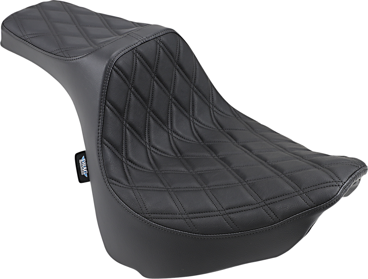 Drag Specialties Seats Predator III Seat for Harley-Davidson FXFB/S '18-'23 - Double Diamond Black Stitched
