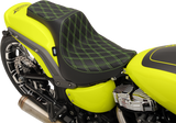 Drag Specialties Seats Predator III Seat for Harley-Davidson FXFB/S '18-'23 with Double Diamond Silver Stitching