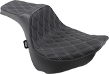 Drag Specialties Seats Predator III Seat for Harley-Davidson FXFB/S '18-'23 with Double Diamond Silver Stitching