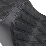 Drag Specialties Seats Predator III Double Diamond Seat for Harley-Davidson FXBR/S 2018-2020, Black Stitching