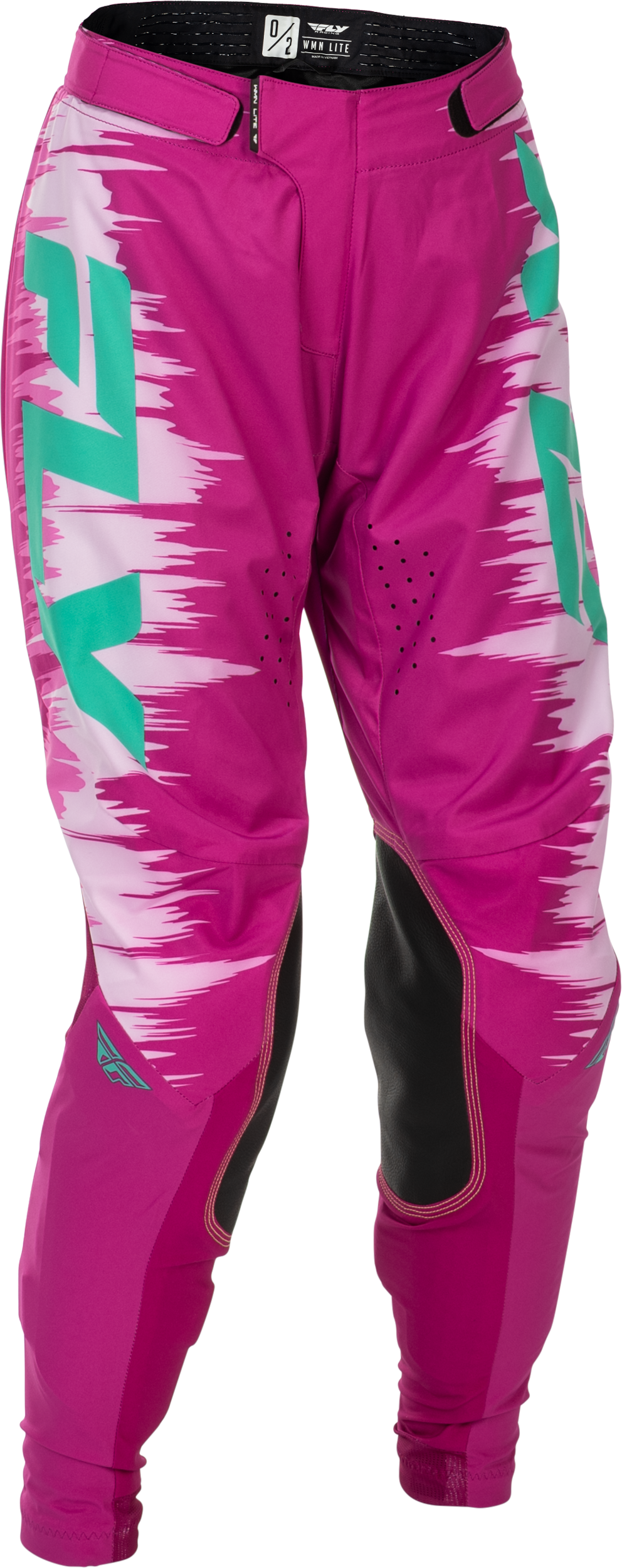 Fly Racing Women's Lite Pants Pink/Turquoise Size 11/12 – Lightweight Athletic Motorcycle Pants with Mesh Liner and Adjustable Fit