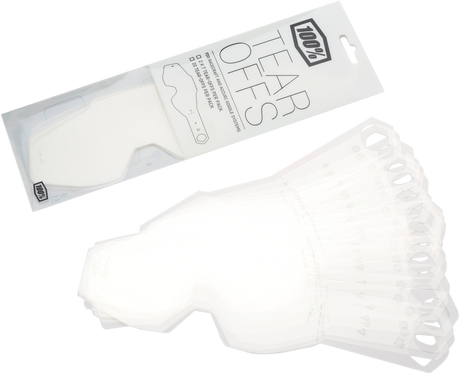 100% Accuri, Racecraft, and Strata Tear-Offs - Standard Pack of 20 - Part 59011-00001 for Motorcycle and ATV Helmets
