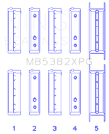 King Subaru EJ20/EJ22/EJ25 (For Thrust in #5 Position) Tri-Metal Perf Main Bearing Set - Size STDX
