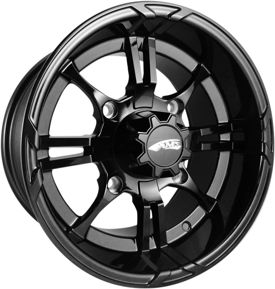 AMS Roll'n 108 Wheel - Front - Black Finish - 14x8 Inches - Fits 4/156 Bolt Pattern