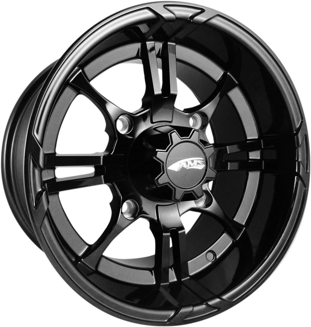 AMS Roll'n 108 Wheel - Front - Black Finish - 14x8 Inches - Fits 4/156 Bolt Pattern